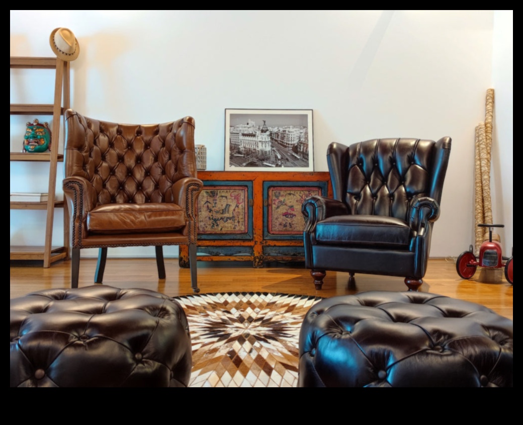 Decor din piele Eleganță atemporală pentru casa ta 3 Care sunt câteva moduri elegante de a folosi pielea în decorul contemporan?